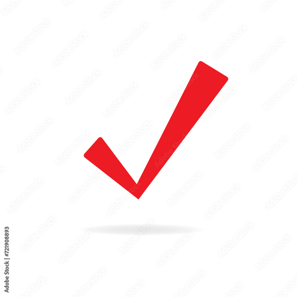 Poster red check mark vector icon. red sign of consent. yes sing. stock vector