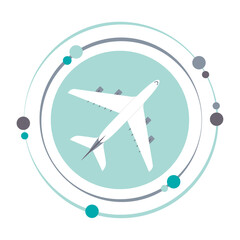 Passenger airplane graphic icon symbol
