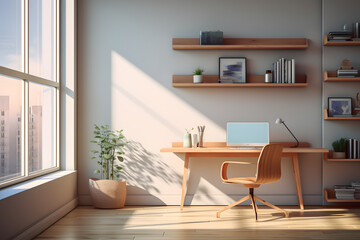 office with a minimalist Scandinavian design