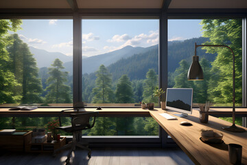office with a minimalist Scandinavian design