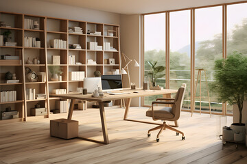 office with a minimalist Scandinavian design