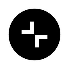 Intersect Arrow Circular Black Icon