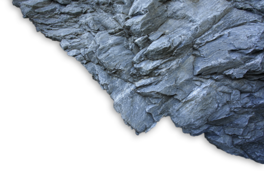 Rock texture. The surface of the mountain resembles a rock wall on a white background.