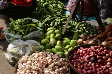 Vegetables on a Market Stall in Kratié (Cambodia)