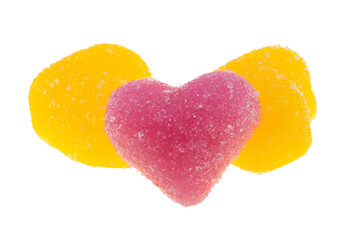 gummy hearts isolated