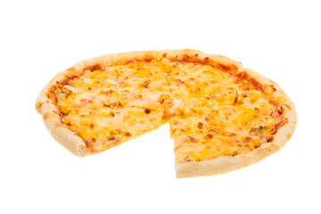 sliced pizza isolated