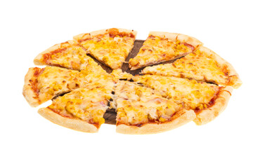 sliced pizza isolated