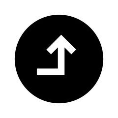 Turn Up Arrow Circular Black Icon