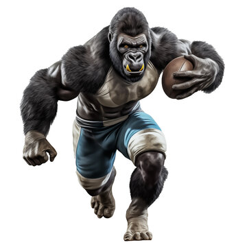 gorilla playing rugby