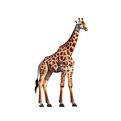 Giraffe Standing on a Transparent Background