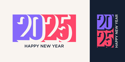 2025 Happy New Year design vector. trendy new year 2025 design template.