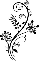 black and white flower