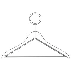 clothes hanger continuous single line outline vector art drawing and simple one line hanger minimalist design