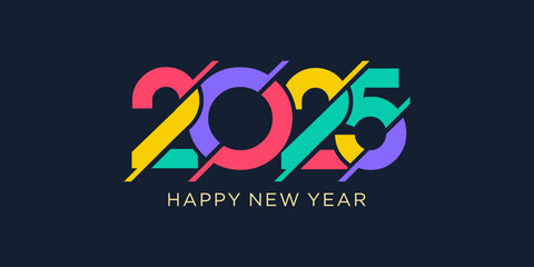 2025 Happy New Year design vector. trendy new year 2025 design template.