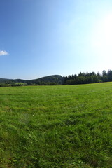 Fototapeta na wymiar Green sunny landscapes in Czech republic