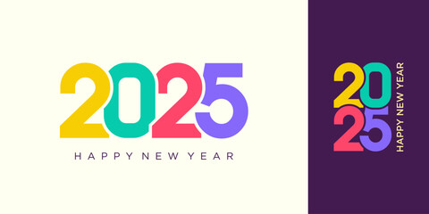 2025 Happy New Year design vector. trendy new year 2025 design template.