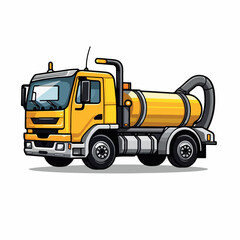 Fototapeta premium Pump truck in cartoon, doodle style. Image for t shirt. Isolated 2d vector illustration in logo, icon, sketch style, Eps 10. AI Generative