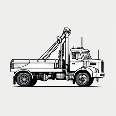 Naklejka premium Pump truck in cartoon, doodle style. Image for t shirt. Isolated 2d vector illustration in logo, icon, sketch style, Eps 10. AI Generative