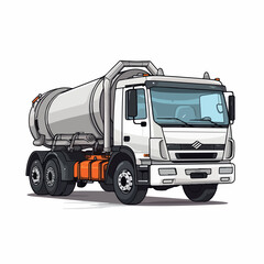 Pump truck in cartoon, doodle style. Image for t shirt. Isolated 2d vector illustration in logo, icon, sketch style, Eps 10. AI Generative