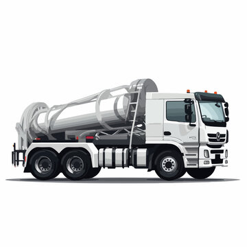 Pump truck in cartoon, doodle style. Image for t shirt. Isolated 2d vector illustration in logo, icon, sketch style, Eps 10. AI Generative