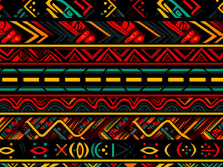 Hand drawn abstract seamless pattern, colorful, ethnic background, inca, african style - great for textiles, banners, wallpapers,design, illustration.