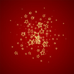 Gold sparkling star confetti.