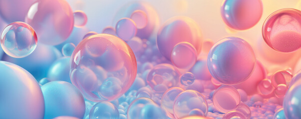 Background design with pastel colored spheres