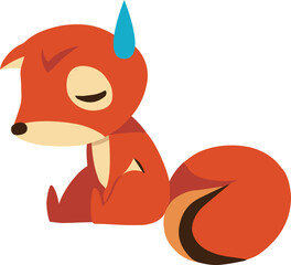 手描きのかわいいリスキャラクター26　(落ち込むポーズ)