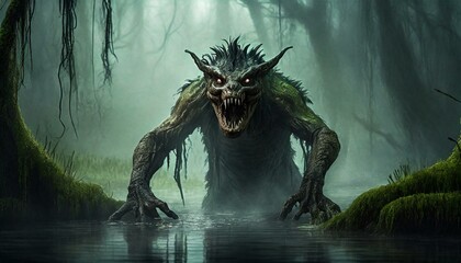 monster dark horror scary Halloween creepy spooky - swamp