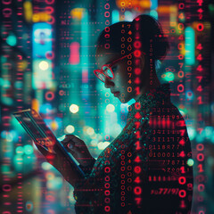 Binary Symphony: Navigating the Digital Currents in a Cyberpunk Cityscape