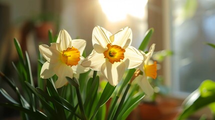 Homegrown narcissus flower.