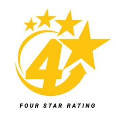 Obraz premium 4 star rating. Four star Symbol or emblem. vector illustration