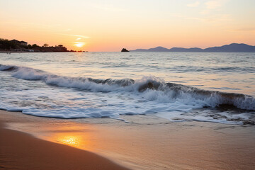 Fototapeta na wymiar sunset on the beach.