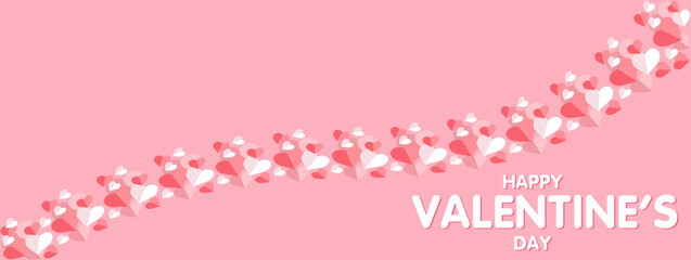 Valentines day background with heart pattern and typography of happy valentines day text