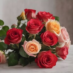 valentines day concept Bouquet of roses