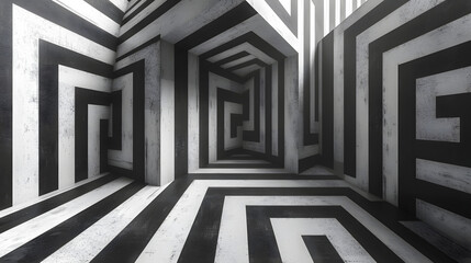 Black and white geometric lines patterns background wallpaper, art deco concept