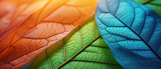 Fototapeta premium A wallpaper with colorful leaves, generative AI