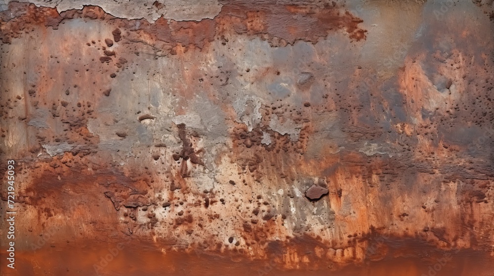 Poster a close-up of a metallic surface that is old and rusty.