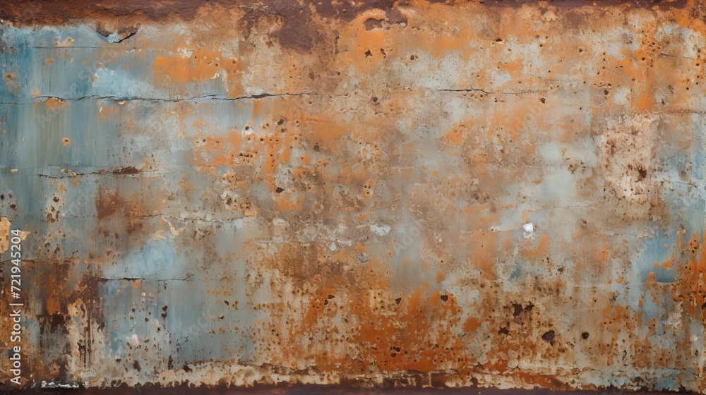 Poster a close-up of a metallic surface that is old and rusty.