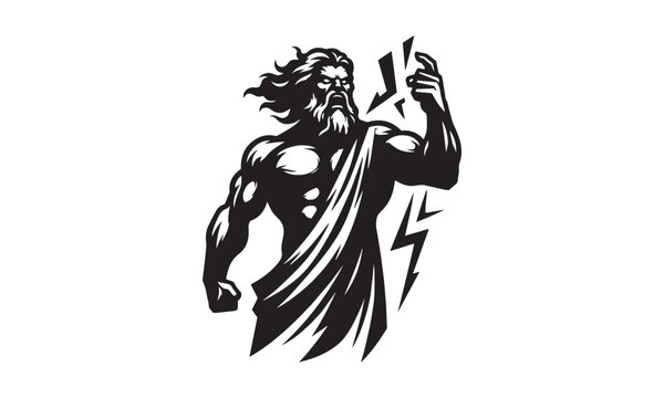 Angry Greek God Zeus mascot logo design vector with modern illustration concept style for esport logo