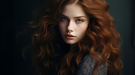 Fototapeta premium A portrait of a woman who is young and beautiful.