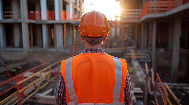 Young Engineer Overseeing Construction Site