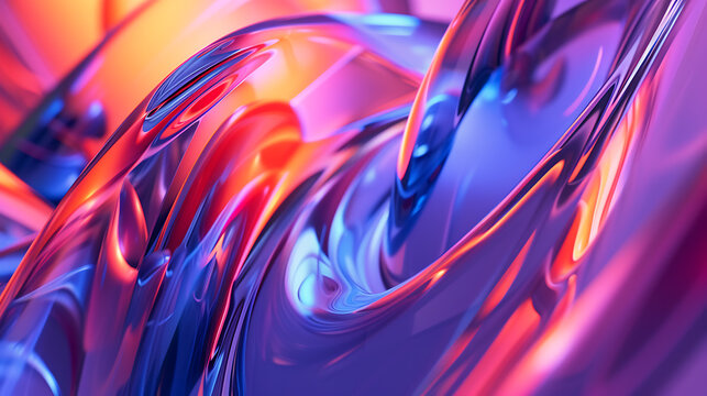 "A mesmerizing 3D abstract render showcasing vibrant colors and intricate shapes"