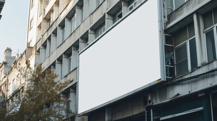 A blank billboard on the wall.