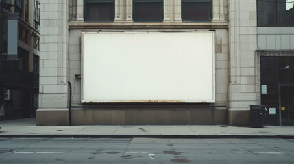 A blank billboard on the wall.