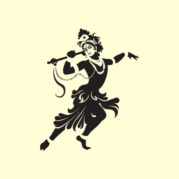 Krishna Silhouette Vector Art, Icons, and Graphics
