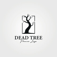 single dead tree logo vector vintage illustration