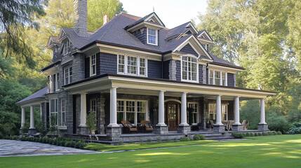 Fototapeta na wymiar American classic home and house designs