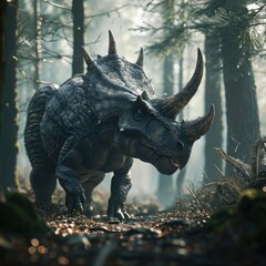 Fototapeta premium a dinosaur in the woods