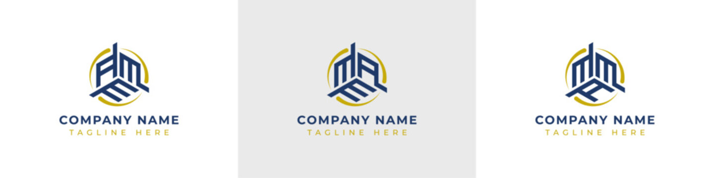 Letters AMM, MAM, MMA Monogram Logo Set, suitable for any business with AMM, MAM, MMA initials
